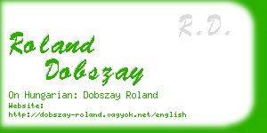 roland dobszay business card